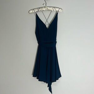 New Navy Romper Dress with Hidden Shorts - Strappy Design